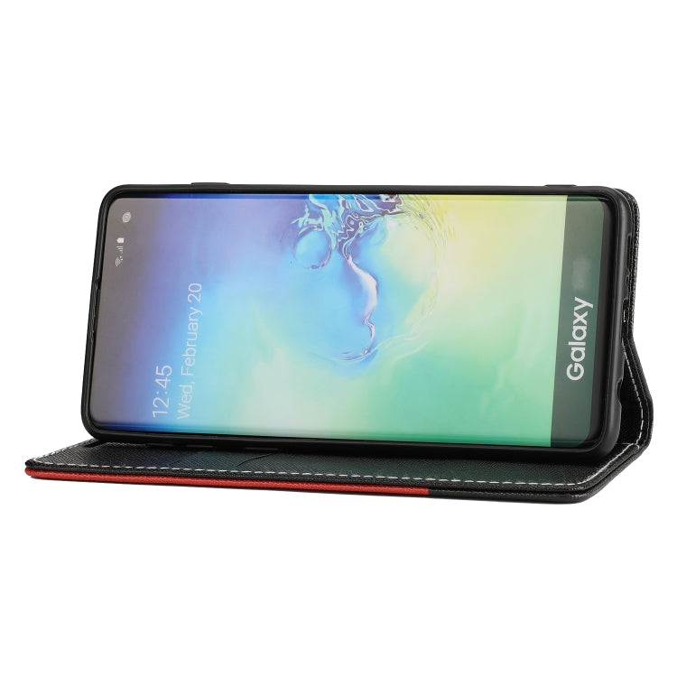 For Samsung Galaxy S10+ Cross Texture Magnetic Horizontal Flip Leather Case with Card Slots & Holder & Wallet