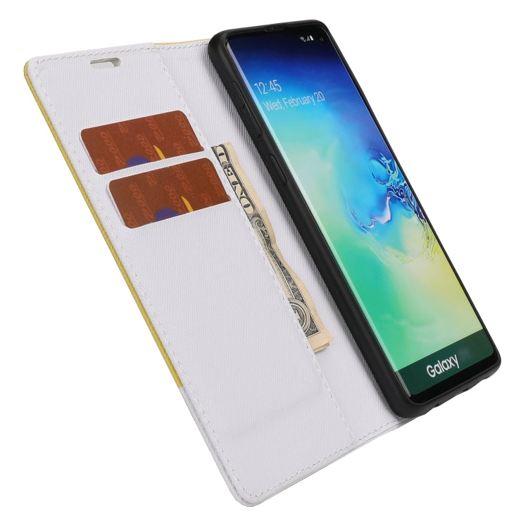 For Samsung Galaxy S10+ Cross Texture Magnetic Horizontal Flip Leather Case with Card Slots & Holder & Wallet