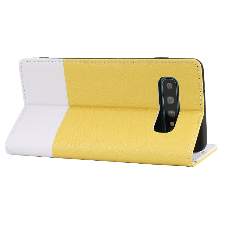 For Samsung Galaxy S10+ Cross Texture Magnetic Horizontal Flip Leather Case with Card Slots & Holder & Wallet