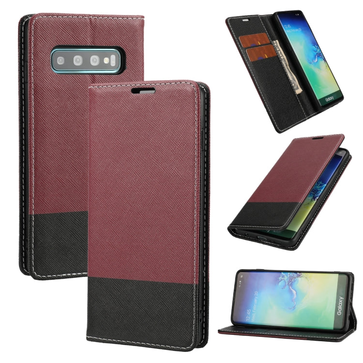 For Samsung Galaxy S10+ Cross Texture Magnetic Horizontal Flip Leather Case with Card Slots & Holder & Wallet