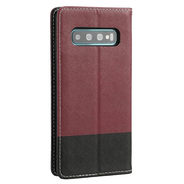 For Samsung Galaxy S10+ Cross Texture Magnetic Horizontal Flip Leather Case with Card Slots & Holder & Wallet