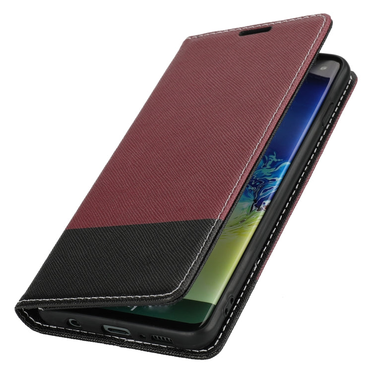 For Samsung Galaxy S10+ Cross Texture Magnetic Horizontal Flip Leather Case with Card Slots & Holder & Wallet