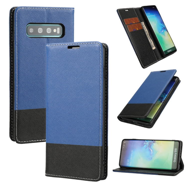 For Samsung Galaxy S10+ Cross Texture Magnetic Horizontal Flip Leather Case with Card Slots & Holder & Wallet