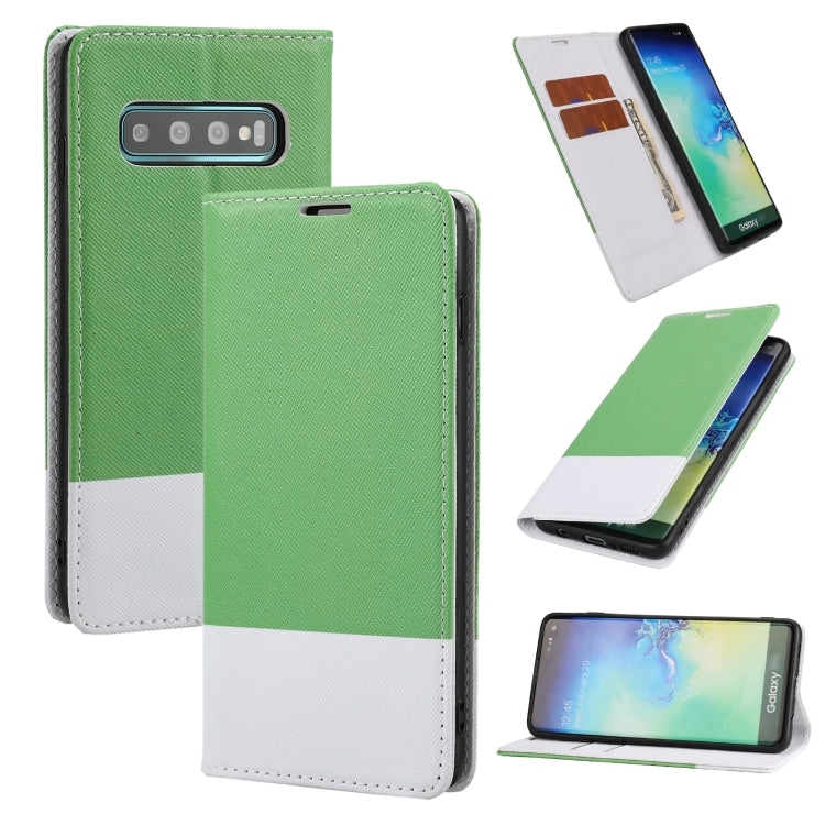 For Samsung Galaxy S10+ Cross Texture Magnetic Horizontal Flip Leather Case with Card Slots & Holder & Wallet