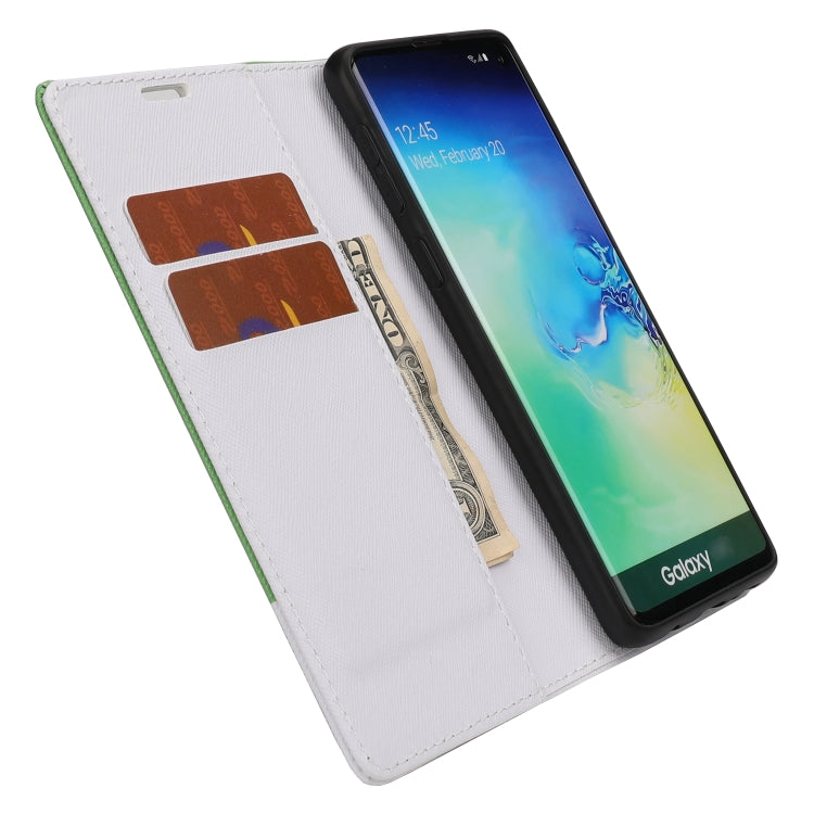 For Samsung Galaxy S10+ Cross Texture Magnetic Horizontal Flip Leather Case with Card Slots & Holder & Wallet