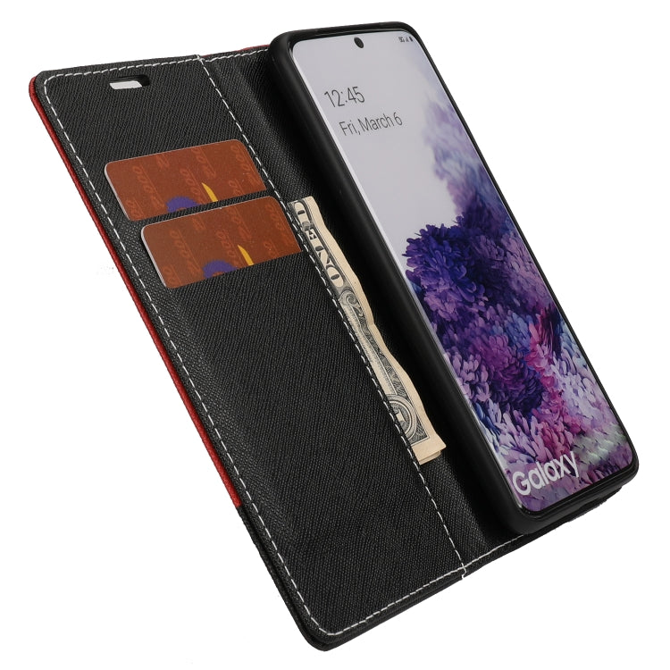 For Samsung Galaxy S20 Cross Texture Magnetic Horizontal Flip Leather Case with Card Slots & Holder & Wallet