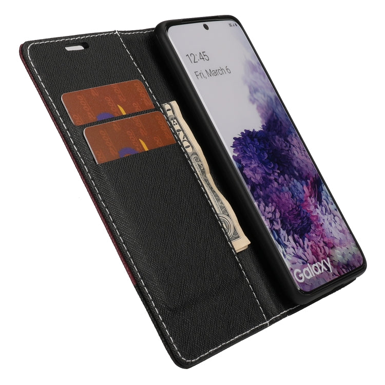 For Samsung Galaxy S20 Cross Texture Magnetic Horizontal Flip Leather Case with Card Slots & Holder & Wallet
