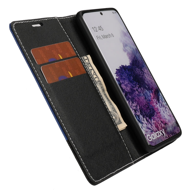 For Samsung Galaxy S20 Cross Texture Magnetic Horizontal Flip Leather Case with Card Slots & Holder & Wallet