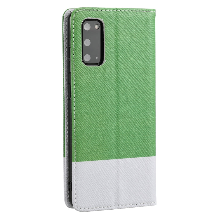 For Samsung Galaxy S20 Cross Texture Magnetic Horizontal Flip Leather Case with Card Slots & Holder & Wallet