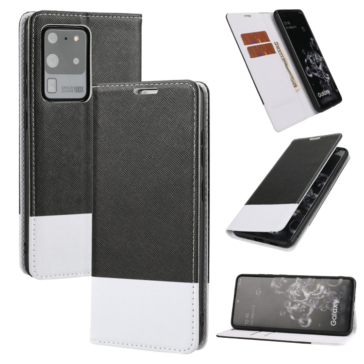 For Samsung Galaxy S20 Ultra Cross Texture Magnetic Horizontal Flip Leather Case with Card Slots & Holder & Wallet