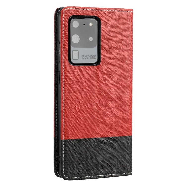 For Samsung Galaxy S20 Ultra Cross Texture Magnetic Horizontal Flip Leather Case with Card Slots & Holder & Wallet
