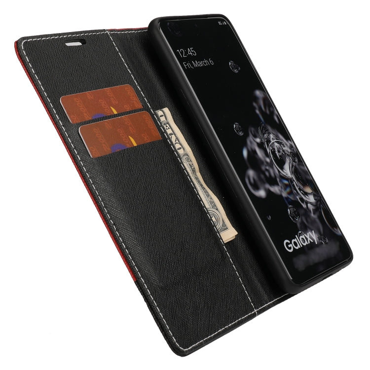 For Samsung Galaxy S20 Ultra Cross Texture Magnetic Horizontal Flip Leather Case with Card Slots & Holder & Wallet