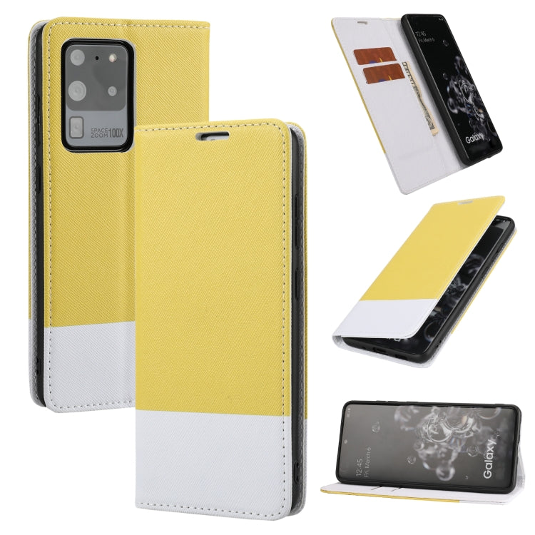 For Samsung Galaxy S20 Ultra Cross Texture Magnetic Horizontal Flip Leather Case with Card Slots & Holder & Wallet