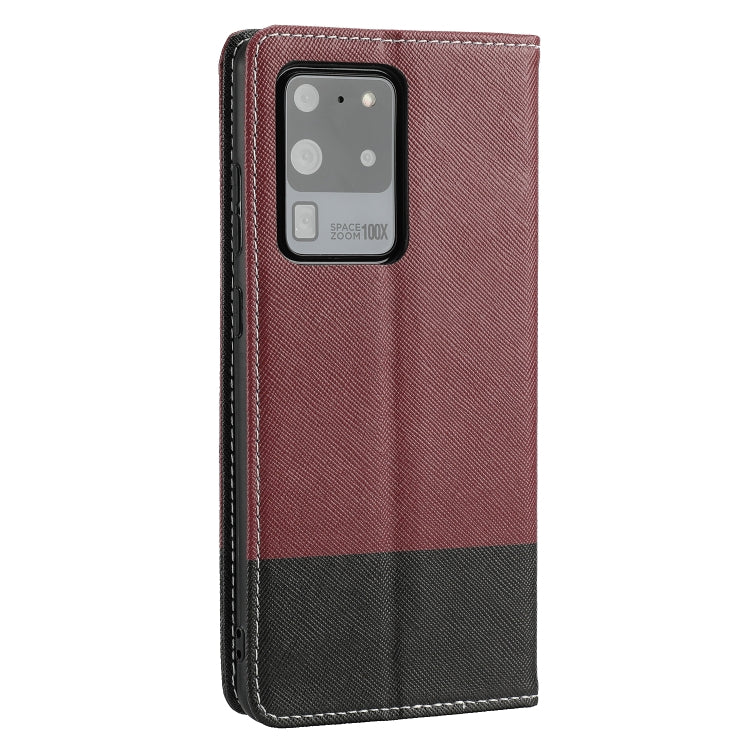 For Samsung Galaxy S20 Ultra Cross Texture Magnetic Horizontal Flip Leather Case with Card Slots & Holder & Wallet