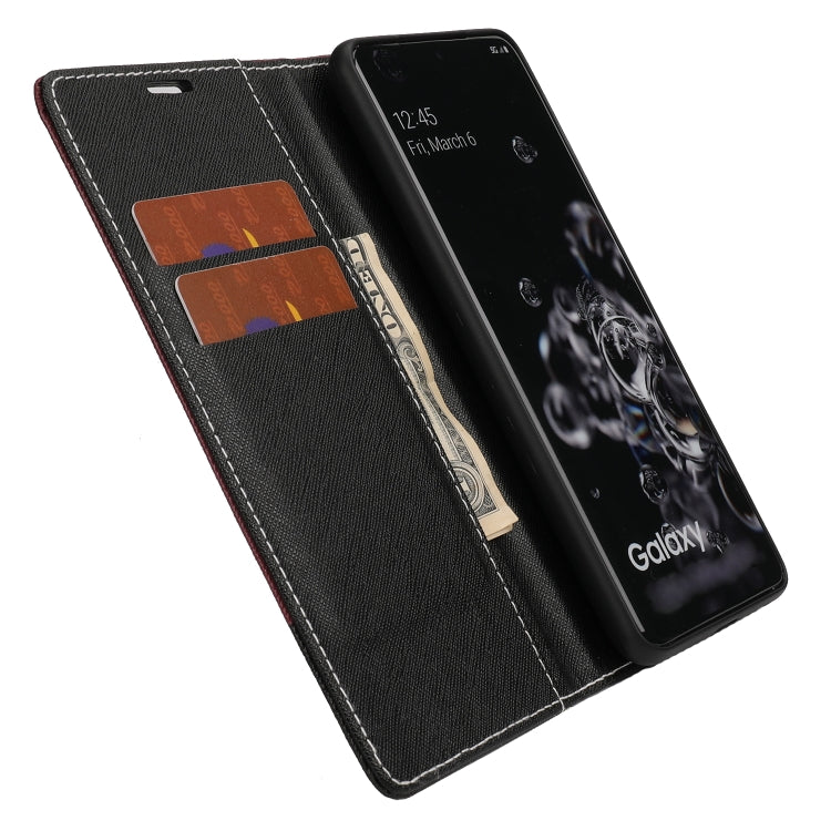 For Samsung Galaxy S20 Ultra Cross Texture Magnetic Horizontal Flip Leather Case with Card Slots & Holder & Wallet