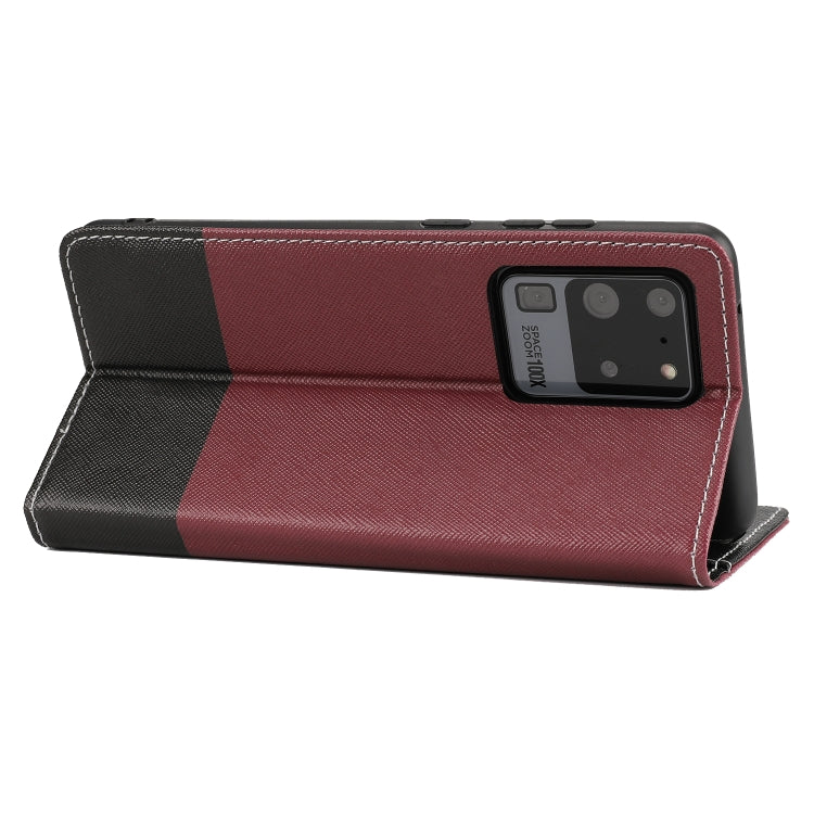 For Samsung Galaxy S20 Ultra Cross Texture Magnetic Horizontal Flip Leather Case with Card Slots & Holder & Wallet