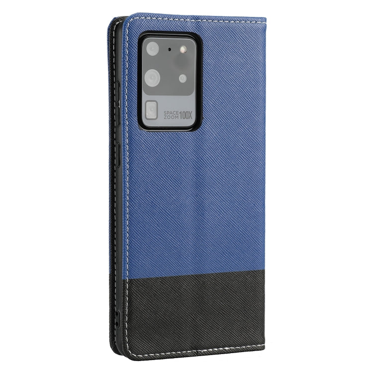 For Samsung Galaxy S20 Ultra Cross Texture Magnetic Horizontal Flip Leather Case with Card Slots & Holder & Wallet