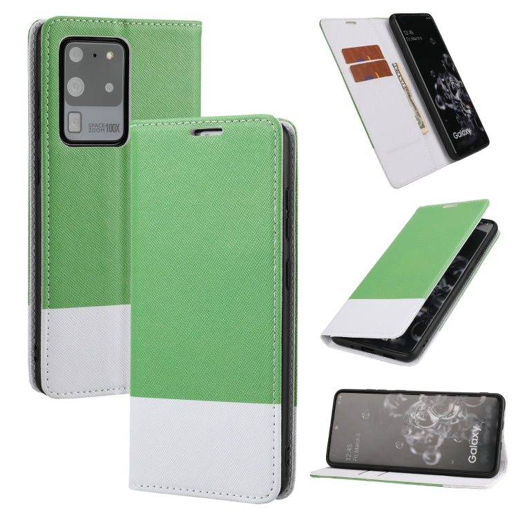 For Samsung Galaxy S20 Ultra Cross Texture Magnetic Horizontal Flip Leather Case with Card Slots & Holder & Wallet