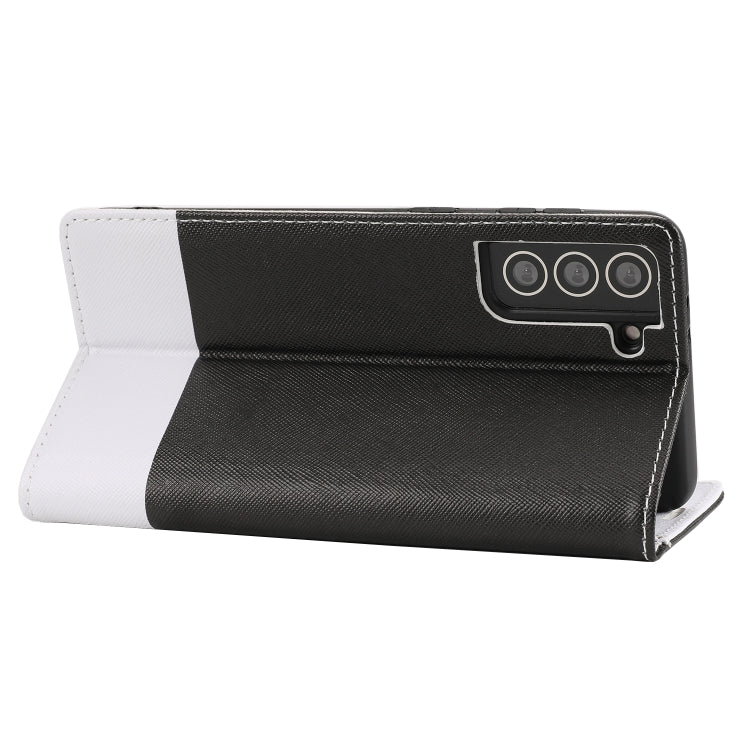 For Samsung Galaxy S21 5G Cross Texture Magnetic Horizontal Flip Leather Case with Card Slots & Holder & Wallet