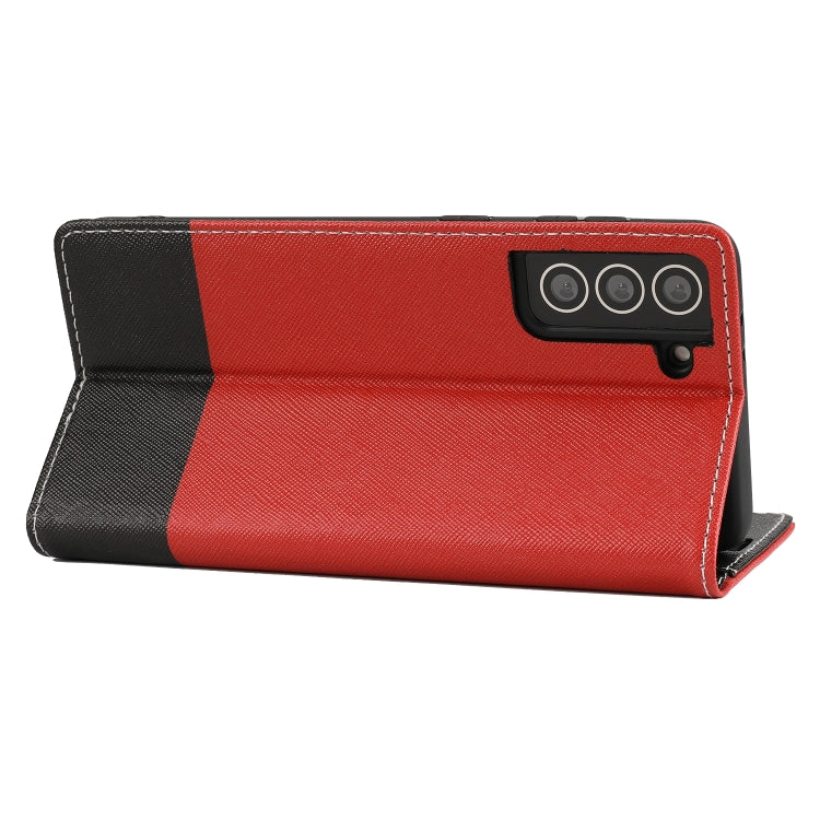 For Samsung Galaxy S21 5G Cross Texture Magnetic Horizontal Flip Leather Case with Card Slots & Holder & Wallet