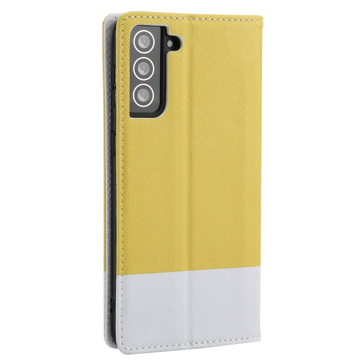 For Samsung Galaxy S21 5G Cross Texture Magnetic Horizontal Flip Leather Case with Card Slots & Holder & Wallet