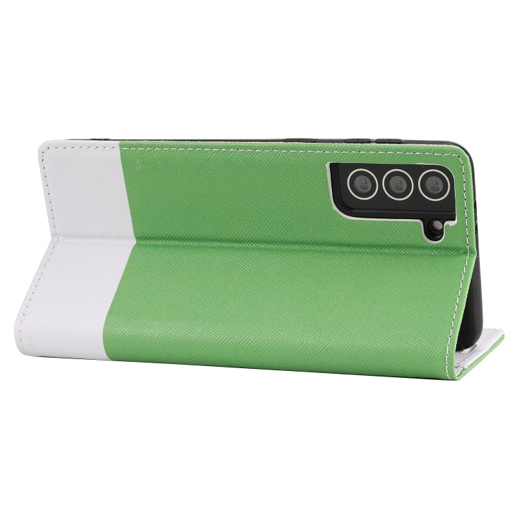 For Samsung Galaxy S21 5G Cross Texture Magnetic Horizontal Flip Leather Case with Card Slots & Holder & Wallet