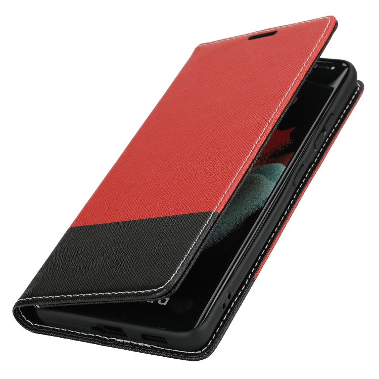 For Samsung Galaxy S21 Ultra 5G Cross Texture Magnetic Horizontal Flip Leather Case with Card Slots & Holder & Wallet