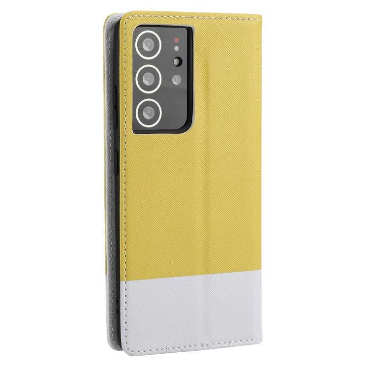 For Samsung Galaxy S21 Ultra 5G Cross Texture Magnetic Horizontal Flip Leather Case with Card Slots & Holder & Wallet