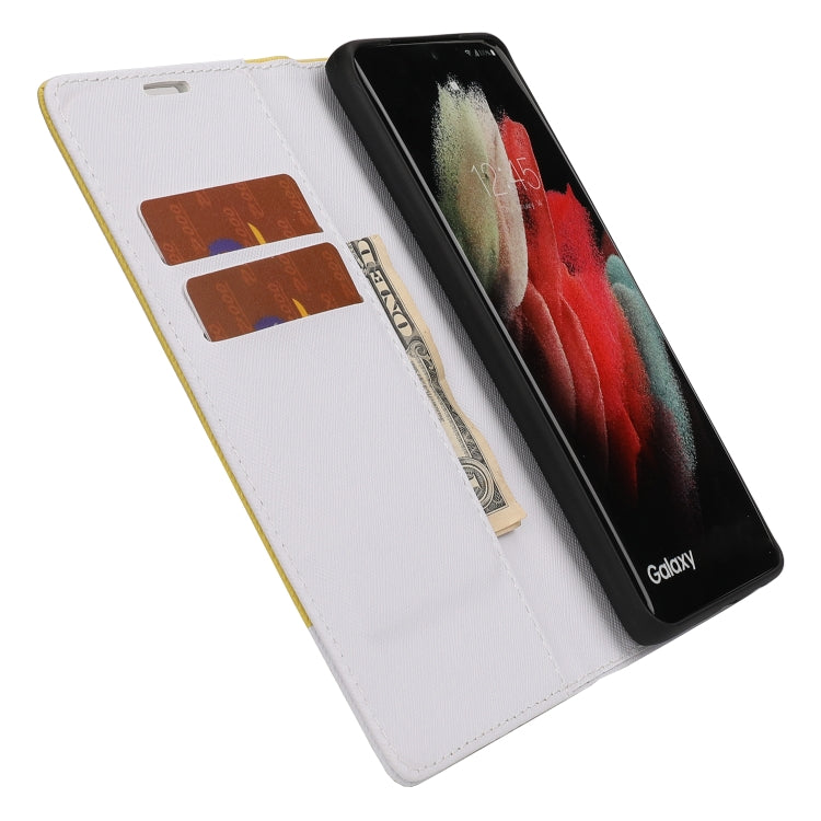 For Samsung Galaxy S21 Ultra 5G Cross Texture Magnetic Horizontal Flip Leather Case with Card Slots & Holder & Wallet