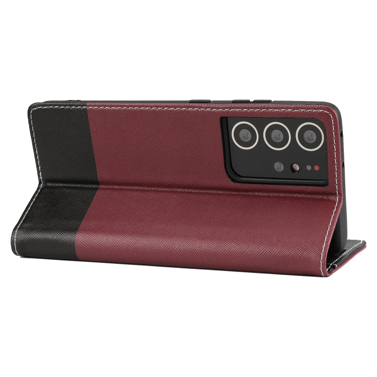 For Samsung Galaxy S21 Ultra 5G Cross Texture Magnetic Horizontal Flip Leather Case with Card Slots & Holder & Wallet