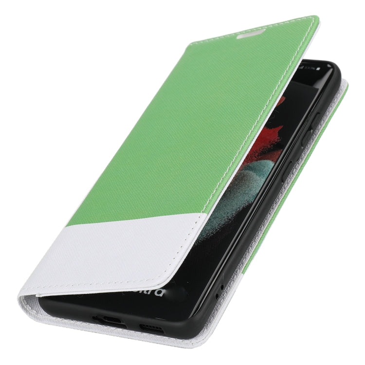 For Samsung Galaxy S21 Ultra 5G Cross Texture Magnetic Horizontal Flip Leather Case with Card Slots & Holder & Wallet