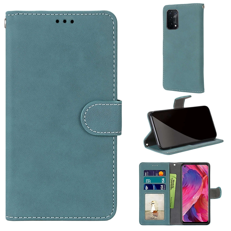 For OPPO A54 5G / A74 5G / A93 5G / A93s 5G Retro Frosted Horizontal Flip PU Leather Case with Holder & Card Slots & Wallet & Photo Frame