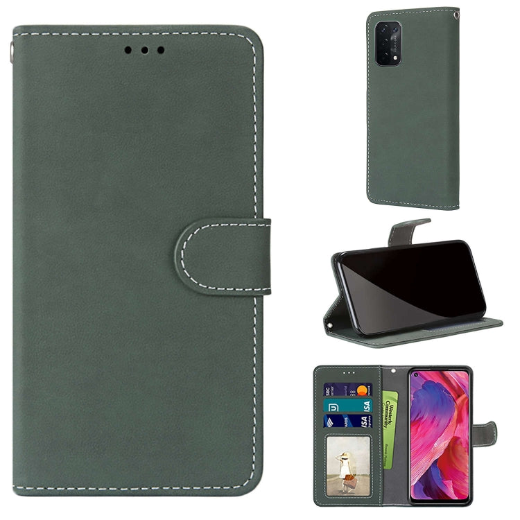For OPPO A54 5G / A74 5G / A93 5G / A93s 5G Retro Frosted Horizontal Flip PU Leather Case with Holder & Card Slots & Wallet & Photo Frame