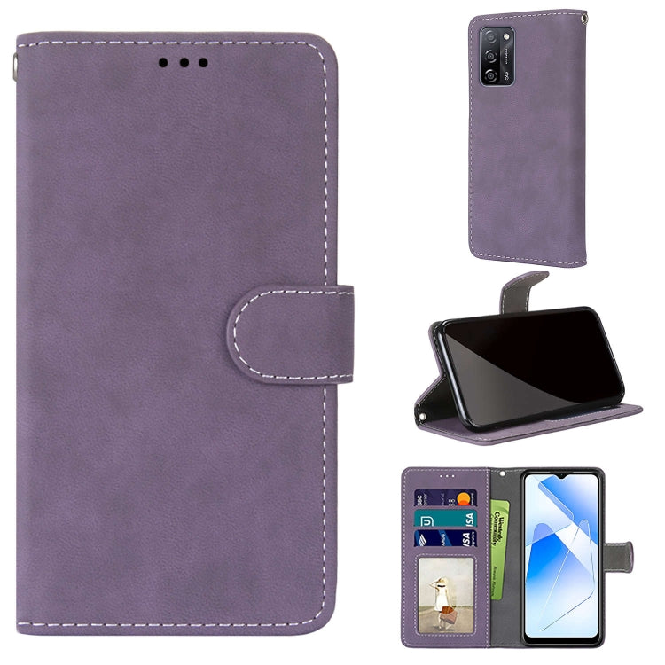 For OPPO A55 5G / A54 4G / A53s 5G / A16 4G Retro Frosted Horizontal Flip PU Leather Case with Holder & Card Slots & Wallet & Photo Frame