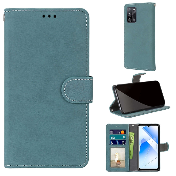 For OPPO A55 5G / A54 4G / A53s 5G / A16 4G Retro Frosted Horizontal Flip PU Leather Case with Holder & Card Slots & Wallet & Photo Frame