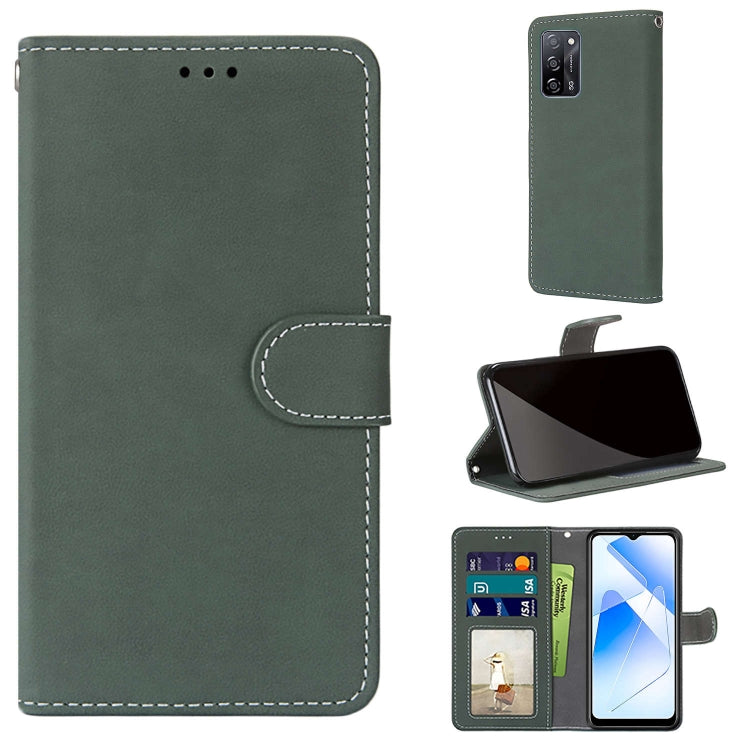 For OPPO A55 5G / A54 4G / A53s 5G / A16 4G Retro Frosted Horizontal Flip PU Leather Case with Holder & Card Slots & Wallet & Photo Frame