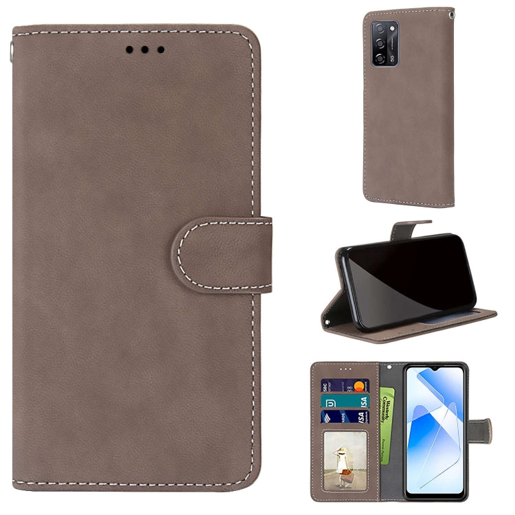For OPPO A55 5G / A54 4G / A53s 5G / A16 4G Retro Frosted Horizontal Flip PU Leather Case with Holder & Card Slots & Wallet & Photo Frame