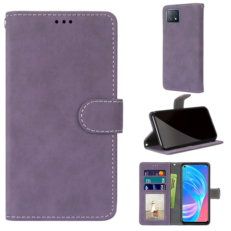 For OPPO A72 5G / A73 5G / A53 5G Retro Frosted Horizontal Flip PU Leather Case with Holder & Card Slots & Wallet & Photo Frame