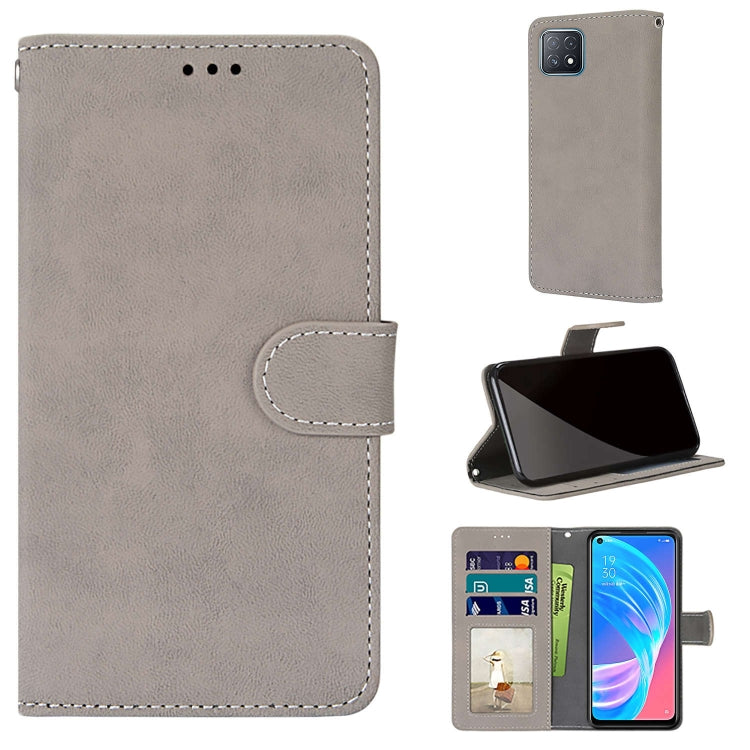 For OPPO A72 5G / A73 5G / A53 5G Retro Frosted Horizontal Flip PU Leather Case with Holder & Card Slots & Wallet & Photo Frame