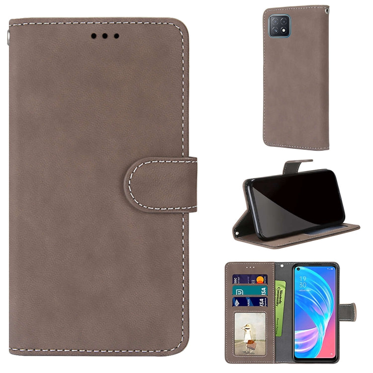 For OPPO A72 5G / A73 5G / A53 5G Retro Frosted Horizontal Flip PU Leather Case with Holder & Card Slots & Wallet & Photo Frame