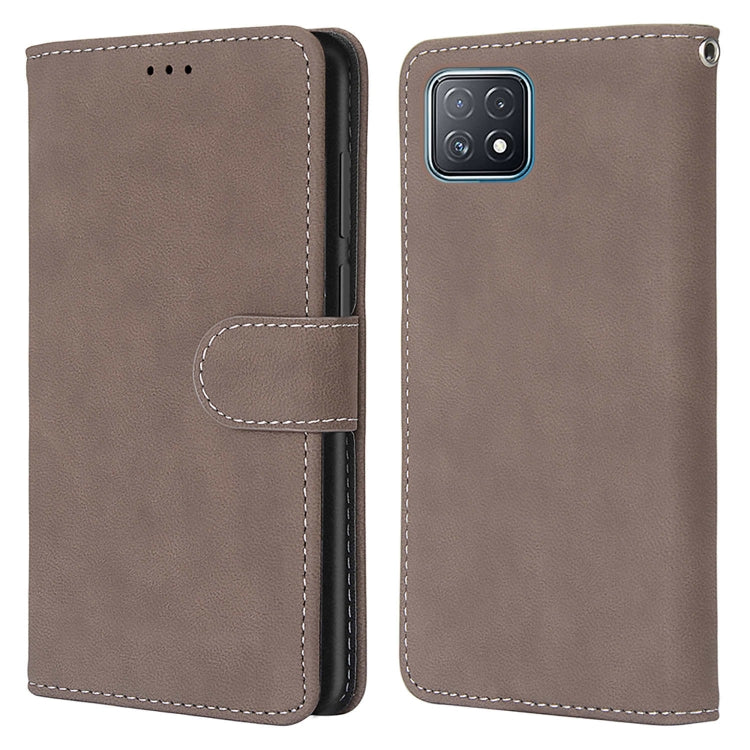 For OPPO A72 5G / A73 5G / A53 5G Retro Frosted Horizontal Flip PU Leather Case with Holder & Card Slots & Wallet & Photo Frame