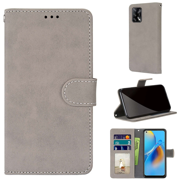 For OPPO A74 4G / F19 Retro Frosted Horizontal Flip PU Leather Case with Holder & Card Slots & Wallet & Photo Frame