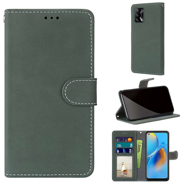 For OPPO A74 4G / F19 Retro Frosted Horizontal Flip PU Leather Case with Holder & Card Slots & Wallet & Photo Frame