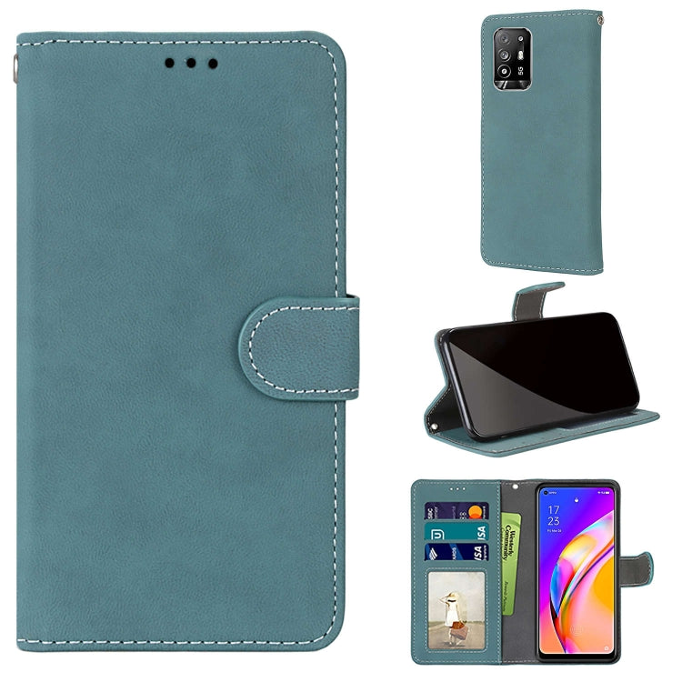 For OPPO F19 Pro+ 5G / A94 5G / A95 5G Retro Frosted Horizontal Flip PU Leather Case with Holder & Card Slots & Wallet & Photo Frame
