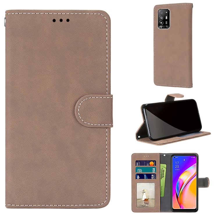 For OPPO F19 Pro+ 5G / A94 5G / A95 5G Retro Frosted Horizontal Flip PU Leather Case with Holder & Card Slots & Wallet & Photo Frame
