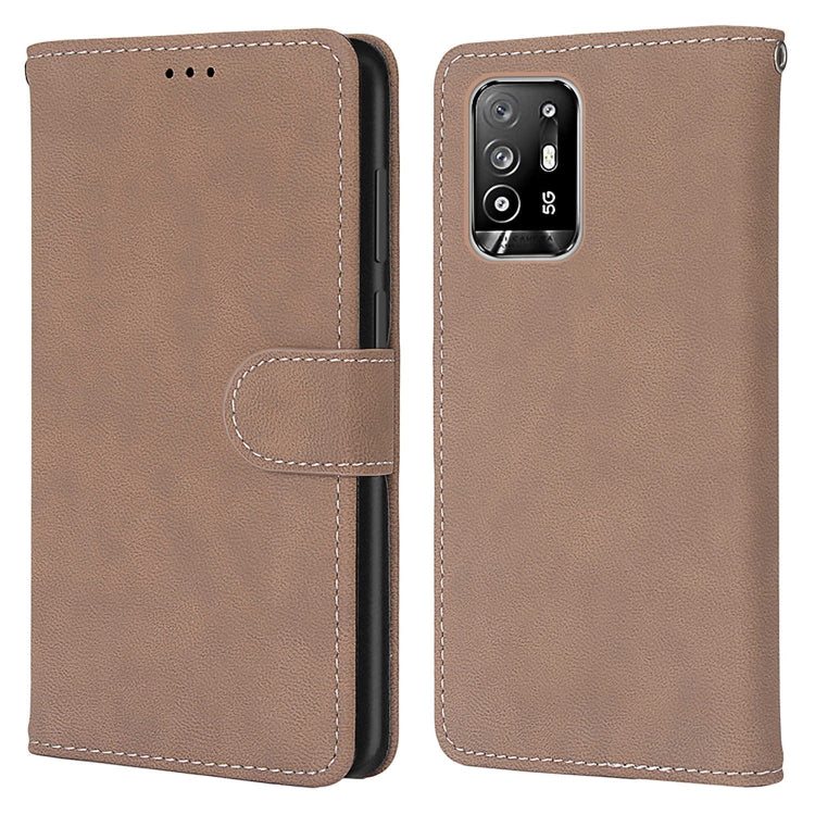 For OPPO F19 Pro+ 5G / A94 5G / A95 5G Retro Frosted Horizontal Flip PU Leather Case with Holder & Card Slots & Wallet & Photo Frame