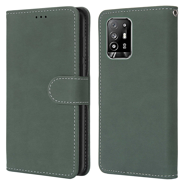 For OPPO F19 Pro+ 5G / A94 5G / A95 5G Retro Frosted Horizontal Flip PU Leather Case with Holder & Card Slots & Wallet & Photo Frame