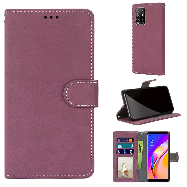 For OPPO F19 Pro+ 5G / A94 5G / A95 5G Retro Frosted Horizontal Flip PU Leather Case with Holder & Card Slots & Wallet & Photo Frame