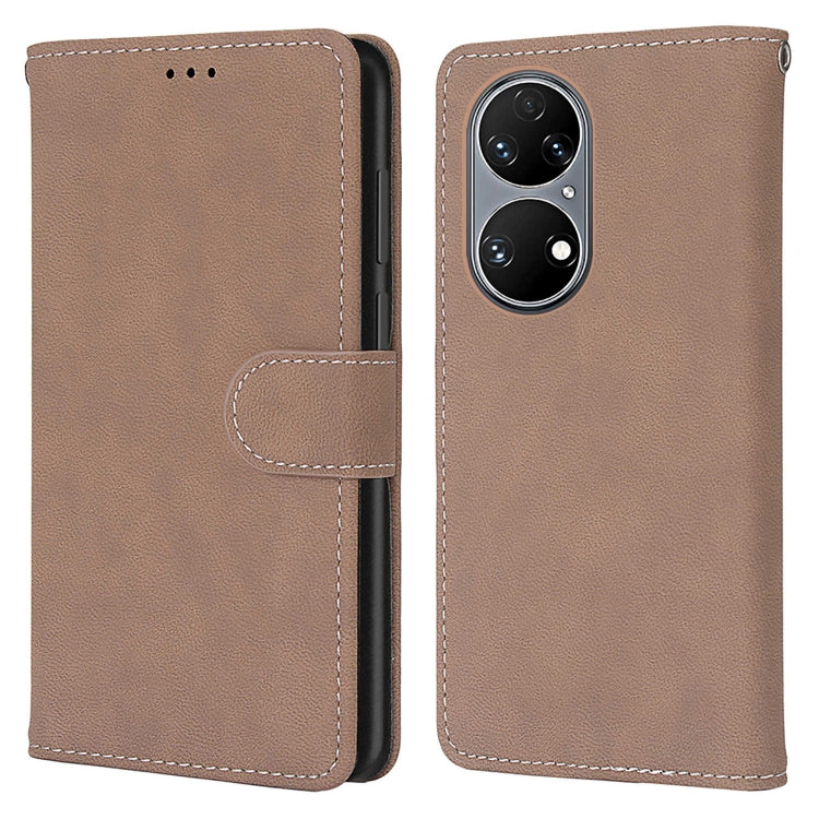 For Huawei P50 Retro Frosted Horizontal Flip PU Leather Case with Holder & Card Slots & Wallet & Photo Frame