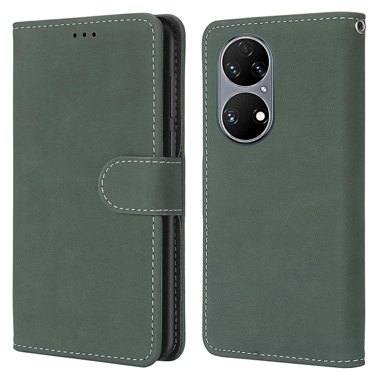 For Huawei P50 Retro Frosted Horizontal Flip PU Leather Case with Holder & Card Slots & Wallet & Photo Frame